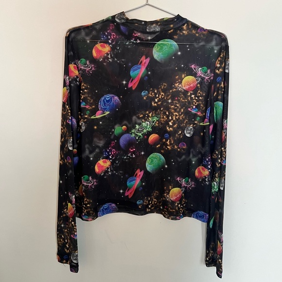 Black Friday Galaxy Mesh Top, Size 14 - Picture 3 of 6